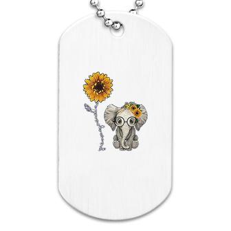 Cute Sunflower Elephant Print Dog Tag | Mazezy