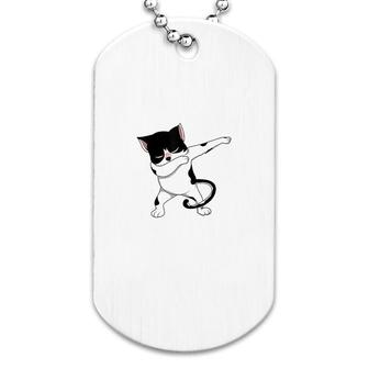 Dabbing Cat Dog Tag | Mazezy