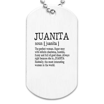 Definition First Name Juanita Dog Tag | Mazezy