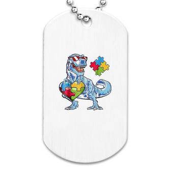 Dinosaur Puzzle Piece Dog Tag | Mazezy