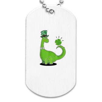 Dinosaur Shamrock St Patricks Day Dog Tag | Mazezy