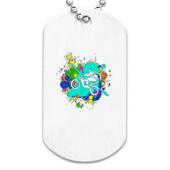 Dirtbike Colouring Bike With Nice Wheel Dog Tag | Mazezy