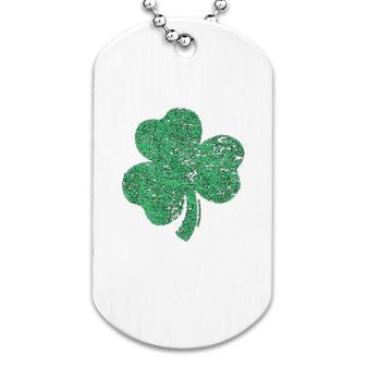 Distressed Green Shamrock Patricks Day Gift Dog Tag | Mazezy