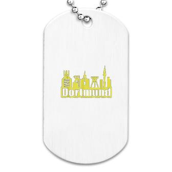 Dortmund Soccer Jersey Yellow Skyline Dog Tag | Mazezy