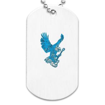 Eagle Playing Guitar Guitarist Musician Dog Tag | Mazezy