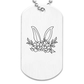 Easter Bunny Floral Head Simple Dog Tag | Mazezy