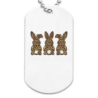 Easter Leopard Cute Bunny Gift Dog Tag | Mazezy