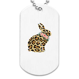 Easter Leopard Floral Bunny Dog Tag | Mazezy