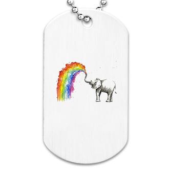 Elephant And Rainbow Dog Tag | Mazezy