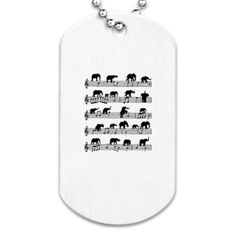 Elephants Dancing On Music Dog Tag | Mazezy