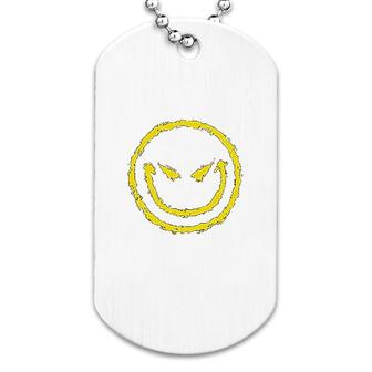 Evil Smile Face Graphic Dog Tag | Mazezy
