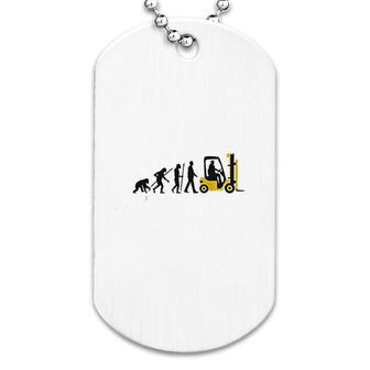 Evolution Of Man Forklift Driver Dog Tag | Mazezy