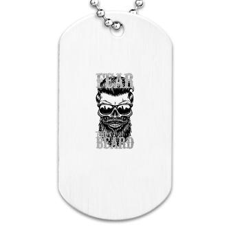Fear The Beard Skeleton Dog Tag | Mazezy