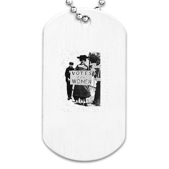 Feminist Empowered Women She Persisted Grl Pwr Graphic Dog Tag | Mazezy