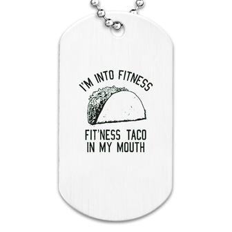 Fitness Taco Funny Gym Graphic Dog Tag | Mazezy