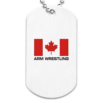 Flag Canada Arm Wrestling Dog Tag | Mazezy