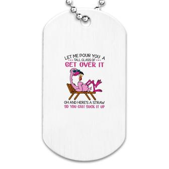 Flamingo Get Over It Dog Tag | Mazezy