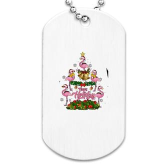 Flamingo Happy Holiday Dog Tag | Mazezy