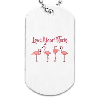 Flamingo Love Your Flock Dog Tag | Mazezy