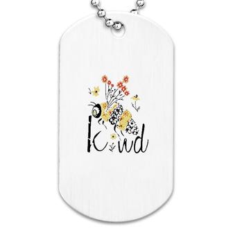 Flower Bee Kind Graphic Dog Tag | Mazezy