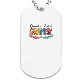 Flower Blessed To Be Called Grammy Funny Dog Tag | Mazezy
