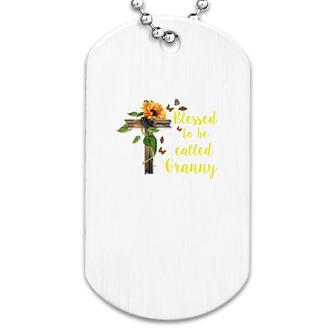 Flower Blessed To Be Called Granny Dog Tag | Mazezy