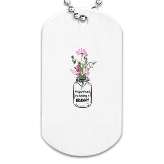 Flower Happiness Is Being A Granny Dog Tag | Mazezy