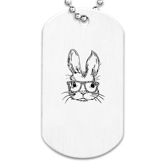 Funny Bunny Rabbit With Leopard Glasses Dog Tag | Mazezy