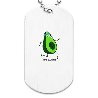 Funny Fitness Running Avocado Cinco Dog Tag | Mazezy