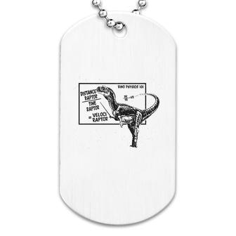 Funny Sarcastic Graphic Raptor Dinosaur Dog Tag | Mazezy