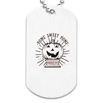 Funny Sweet Home Pumpkin Graphic Dog Tag | Mazezy
