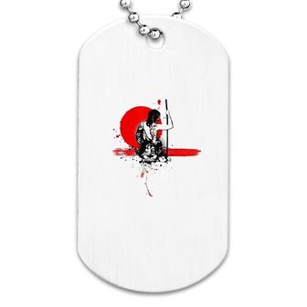 Geisha Japanese Woman Warrior Dog Tag | Mazezy