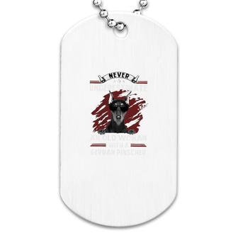 German Pinscher Never Underestimate Old Woman Dog Tag | Mazezy