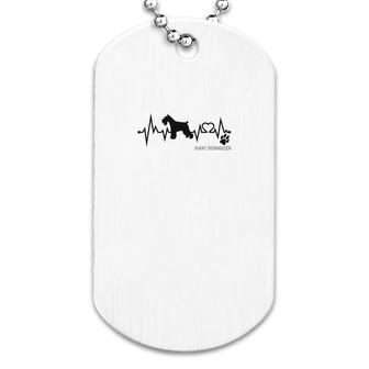 Giant Schnauzerdog Heartbeat Dog Paw Dog Lovers Gift For Dog Moms And Dads Dog Tag - Seseable