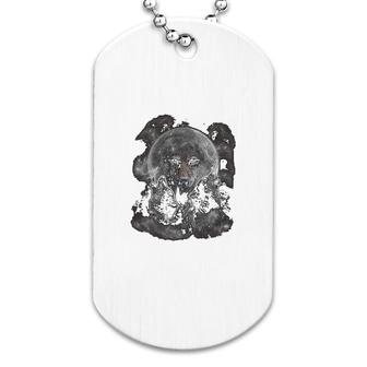 Gray Wolf Howl In Full Moon And Stars Dog Tag | Mazezy