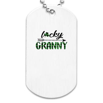 Green Plaid Lucky Granny Dog Tag | Mazezy