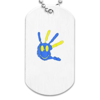 Hand Smiley Face Down Syndrome Dog Tag | Mazezy