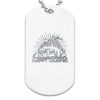 Happy Camper Outdoor Adventure Themed Dog Tag | Mazezy