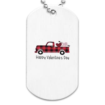Happy Valentines Day Cute Truck Graphic Dog Tag | Mazezy