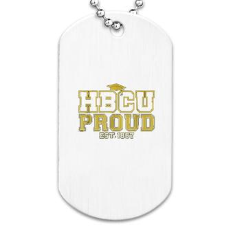 Hbcu Grad Alumni Proud Black And Gold Dog Tag | Mazezy