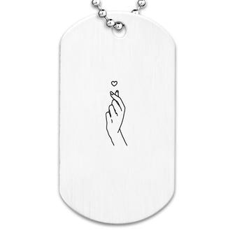 Heart Hand Sign Dog Tag | Mazezy