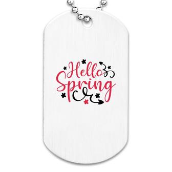 Hello Spring Simple Dog Tag | Mazezy
