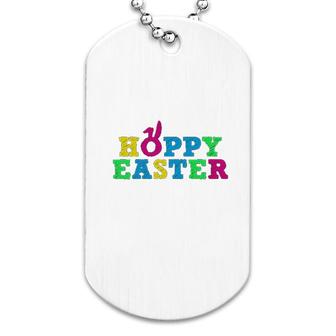 Hoppy Easter Happy Easter Cute Colorful Dog Tag | Mazezy