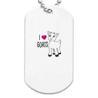 I Love Goats Cute Goat Dog Tag | Mazezy