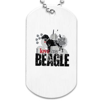 I Love My Beagle Dog Tag | Mazezy