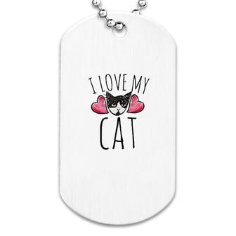 I Love My Cat Dog Tag | Mazezy