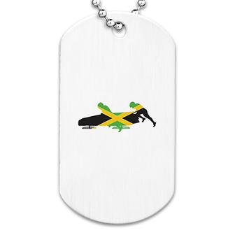 Jamaica Bobsled Team Bobsleigh Flag Dog Tag | Mazezy