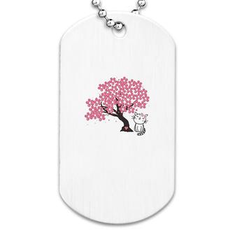 Japanese Cherry Tree Kitty Cat Dog Tag | Mazezy