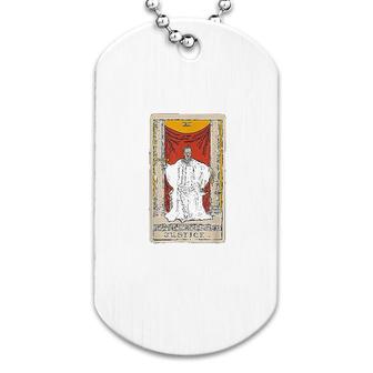 Justice Tarot Card Funny Gift Dog Tag | Mazezy