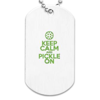 Keep Calm And Pickle On Pickleball Dog Tag | Mazezy